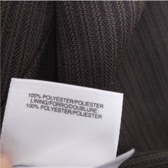 Le Suit Two-Button Pinstripe Pantsuit 2 Pc Set Loden Combo Size 8 - Picture 9 of 10